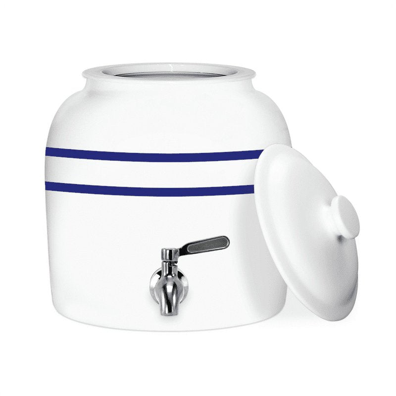 Porcelain Water Dispenser Crock with Stainless Steel Faucet - 3-5 Gallon