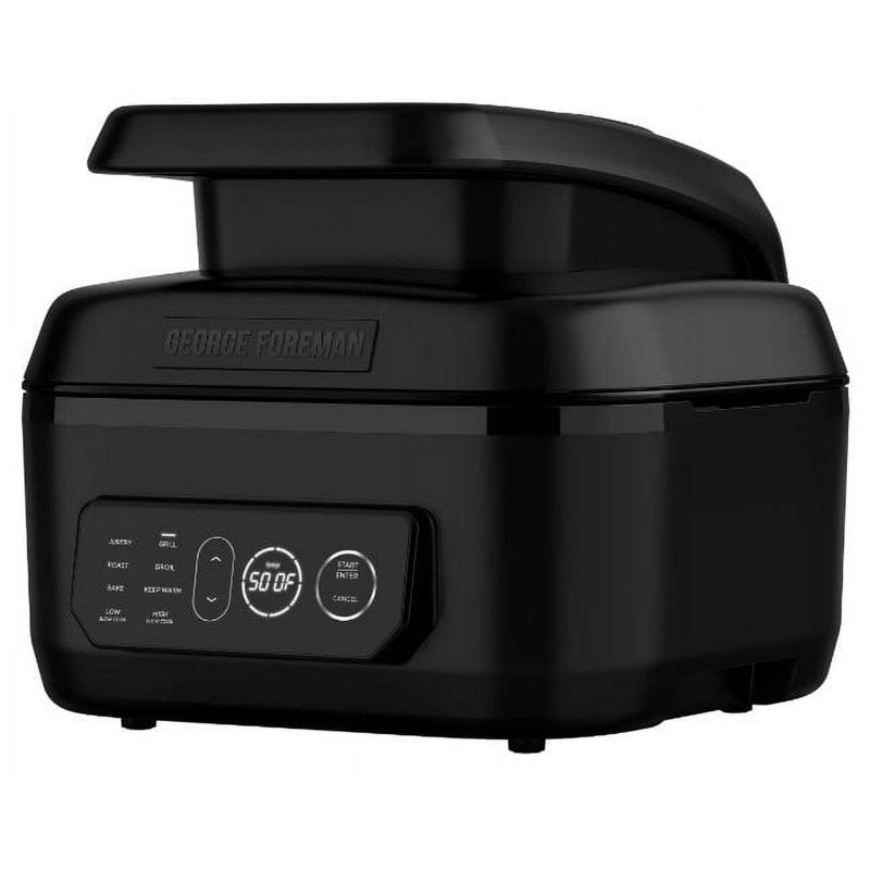 7-in-1 Electric Indoor Grill and 6-Quart Air Fryer - Black