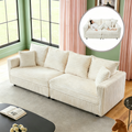 104.3-Inch Plush Corduroy 4-Seat Sofa - Cloud-Like Comfort