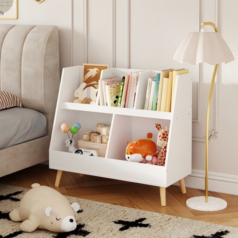 Children's Bookshelf & Toy Storage Rack - 5-Level Wooden Organizer