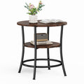 2-Tier Round Side Table - Space-Saving Design for Small Spaces