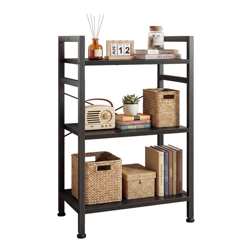 3 Tier Industrial Bookshelf - Freestanding Storage Organizer