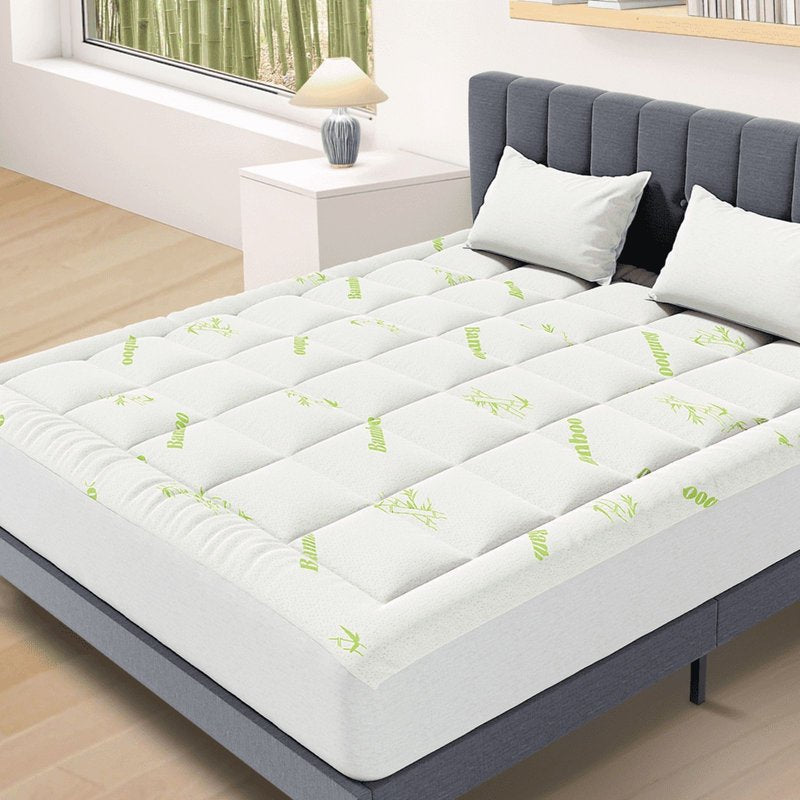 Cooling Mattress Pad Cover Twin XL - Avocado Green Ultra Soft Support for Back Pain Relief