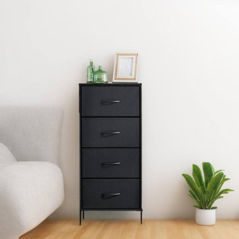 4-Drawer Fabric Dresser Cabinet for Living Room & Bedroom