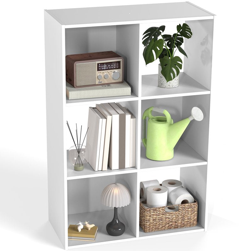 6-Cube Storage Organizer with Open Shelves - Customizable, White