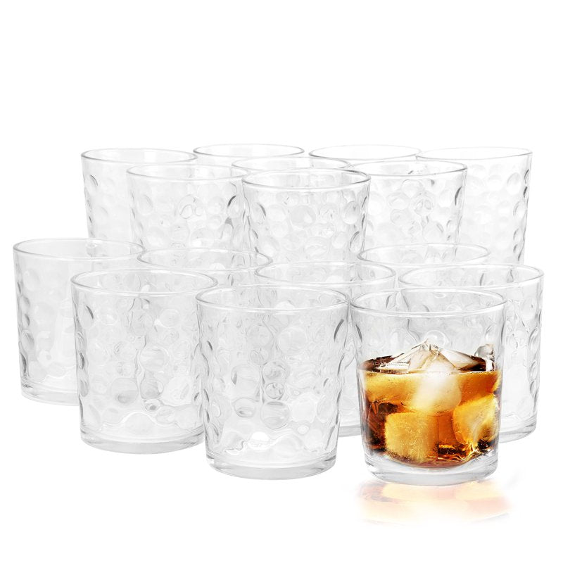 16-Piece Stackable Glassware Set with Bubble Pattern