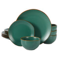 12-Piece Matte Green Ceramic Dinnerware Set - Hazeltine