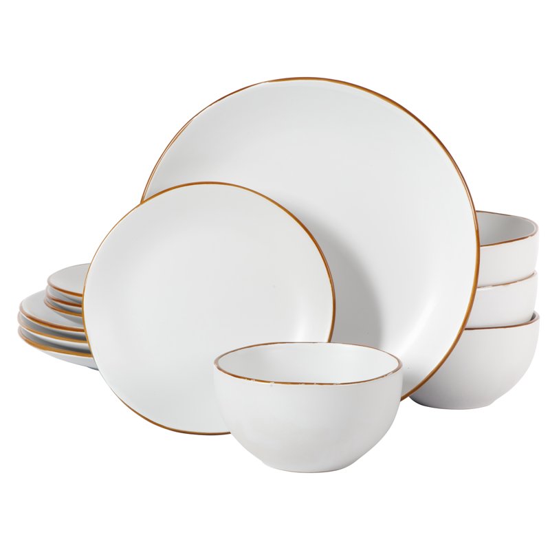 Matte White Ceramic Dinnerware Set - 12-Piece