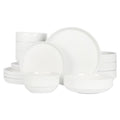 Rothenberg 16-Piece White Porcelain Dinnerware Set - Stackable