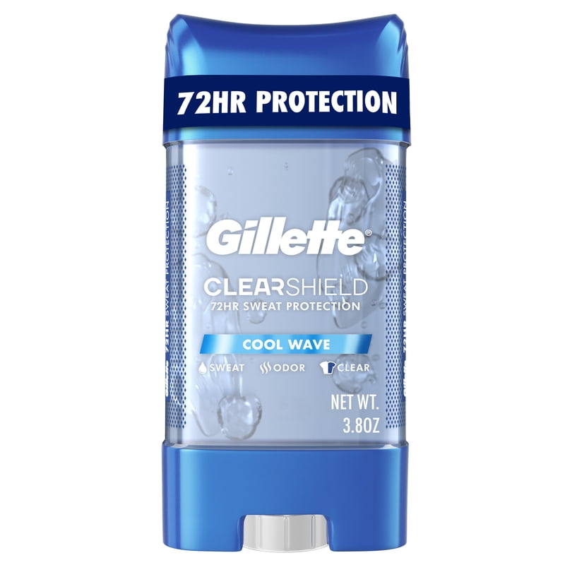 Clear Gel Antiperspirant and Deodorant for Men, Cool Wave Scent, 3.8 oz