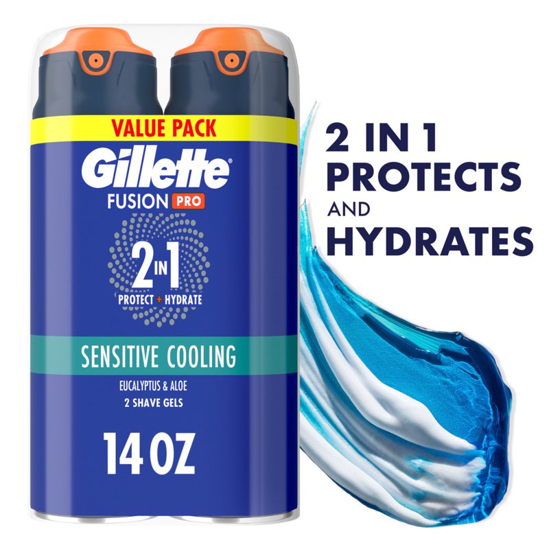 Fragrance-Free Shaving Gel for Men - Twin Pack, 14 oz