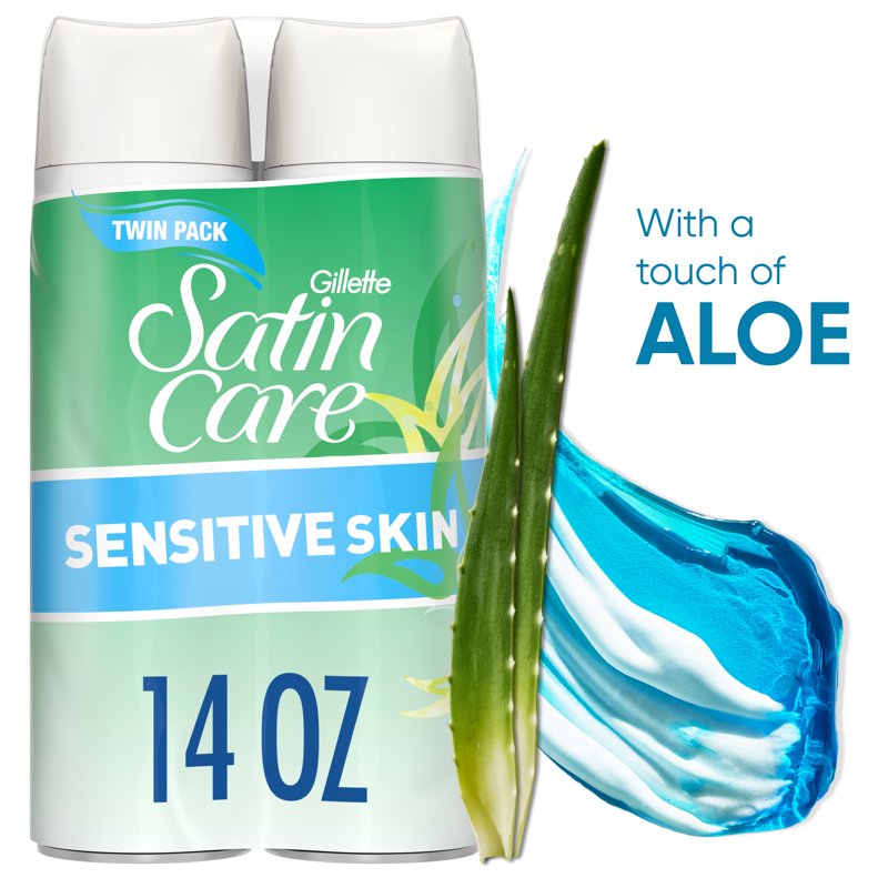Sensitive Skin Shaving Gel for Women with Aloe Vera - 14 oz Twin Pack