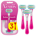 5-Blade Women's Disposable Razors - Smooth Glide Shaving Pack of 3