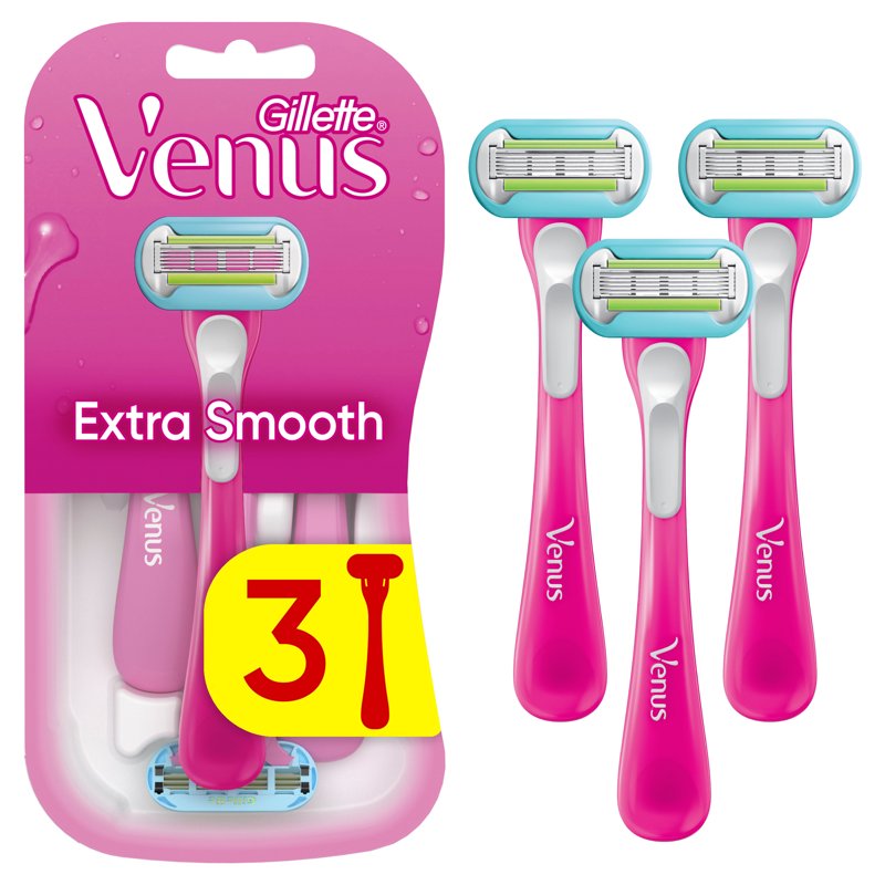 5-Blade Women's Disposable Razors - Smooth Glide Shaving Pack of 3