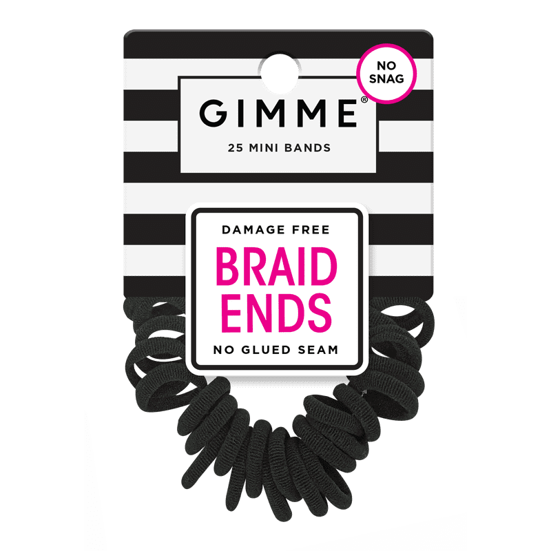 Braid End Hair Bands - Black, 25 Count for Healthy Hair