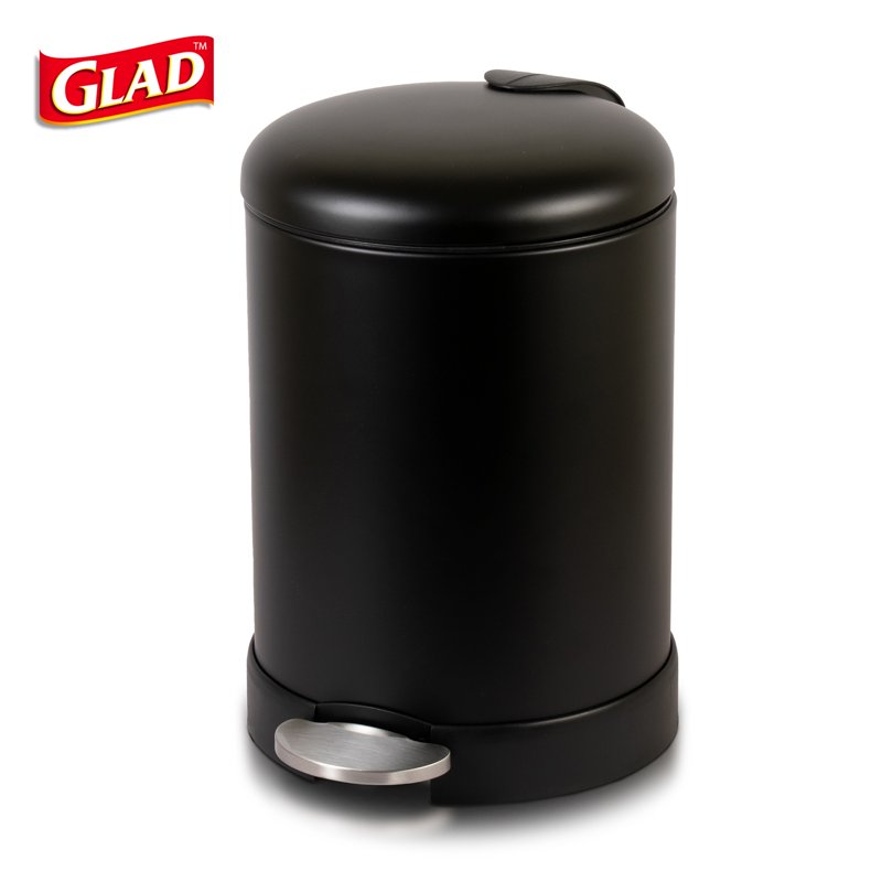 1.2 Gallon Stainless Steel Small Step Trash Can - Black