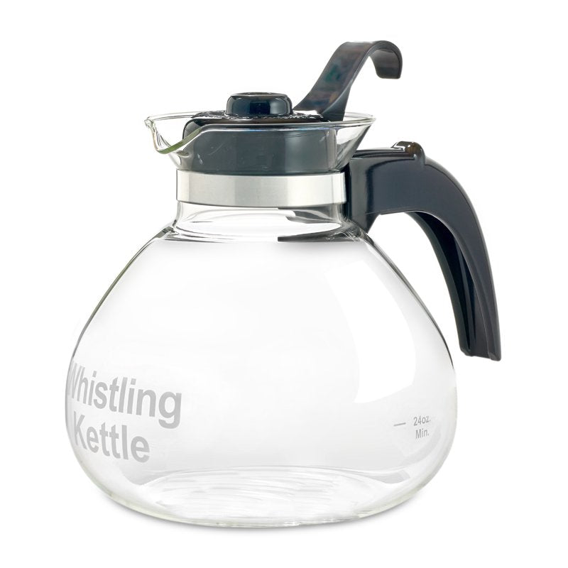 Whistling Glass Tea Kettle - 48oz Borosilicate for Stovetop