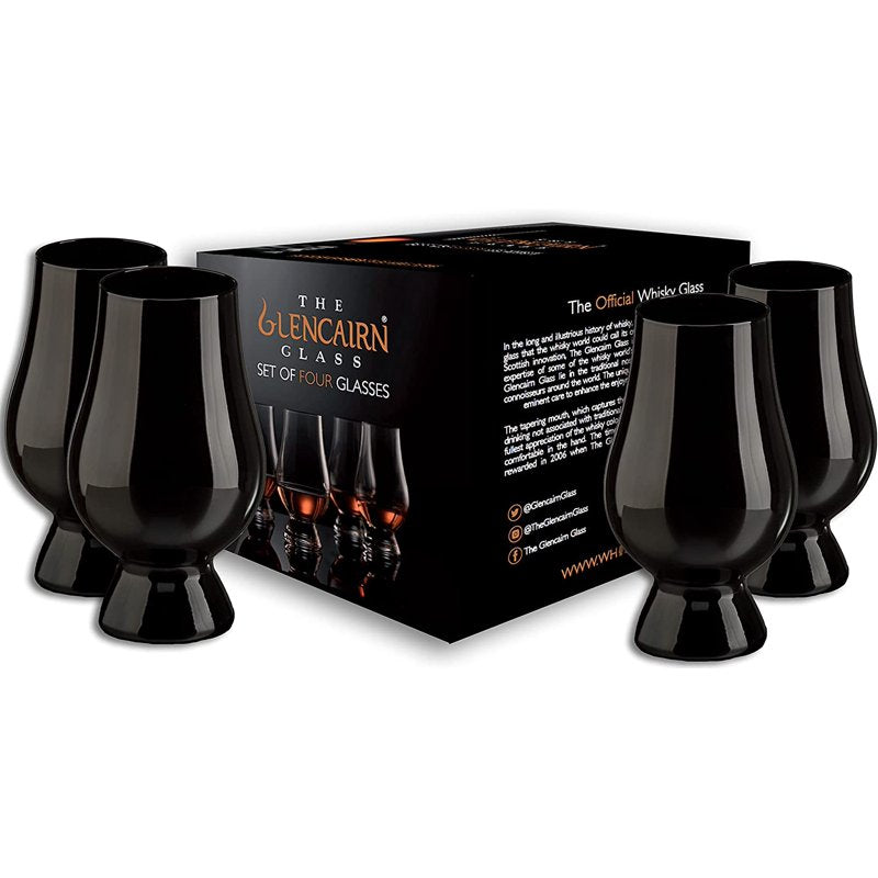Black Glencairn Whiskey Glass Set - 4 Blind Tasting Glasses