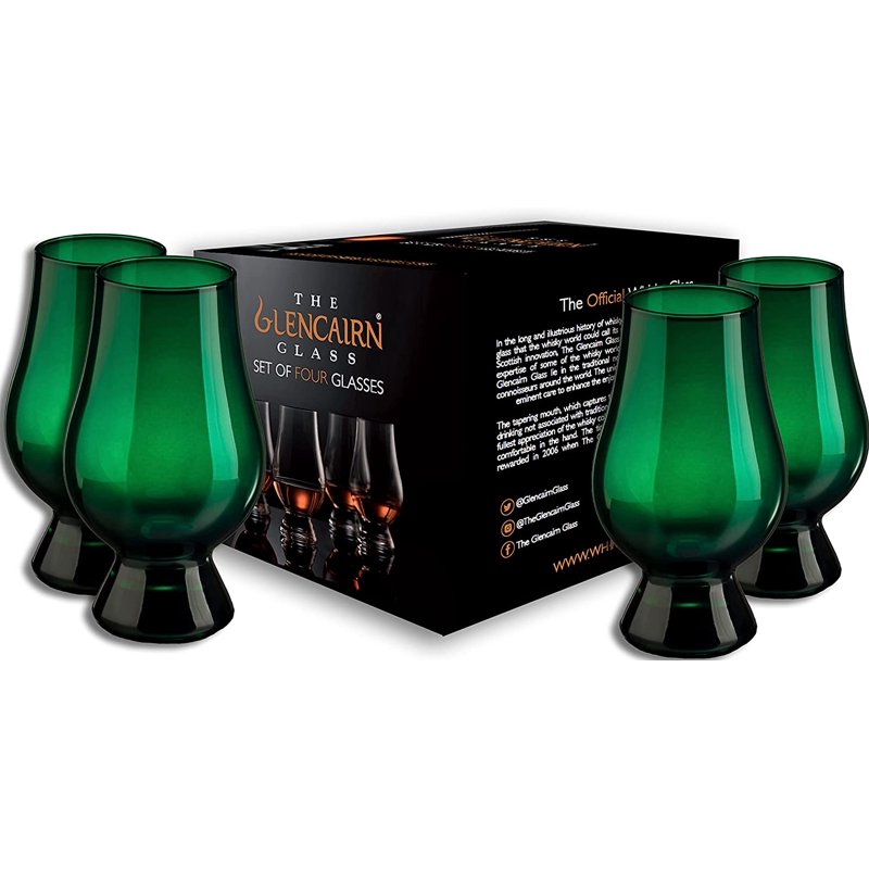 Crystal Whiskey Glass Set of 4 - Black Glencairn Edition