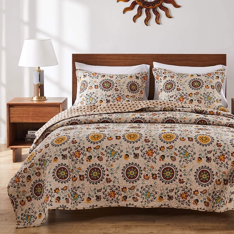 Global Trends Alta Reversible Cotton Quilt Set - 3-Piece King/Cal King