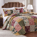 Antique Chic 100% Cotton Patchwork Bedspread Set - Queen, 3 Pieces