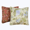 Decorative Accent Pillows Set of 2 - Blooming Prairie Cotton Quilted Cushions