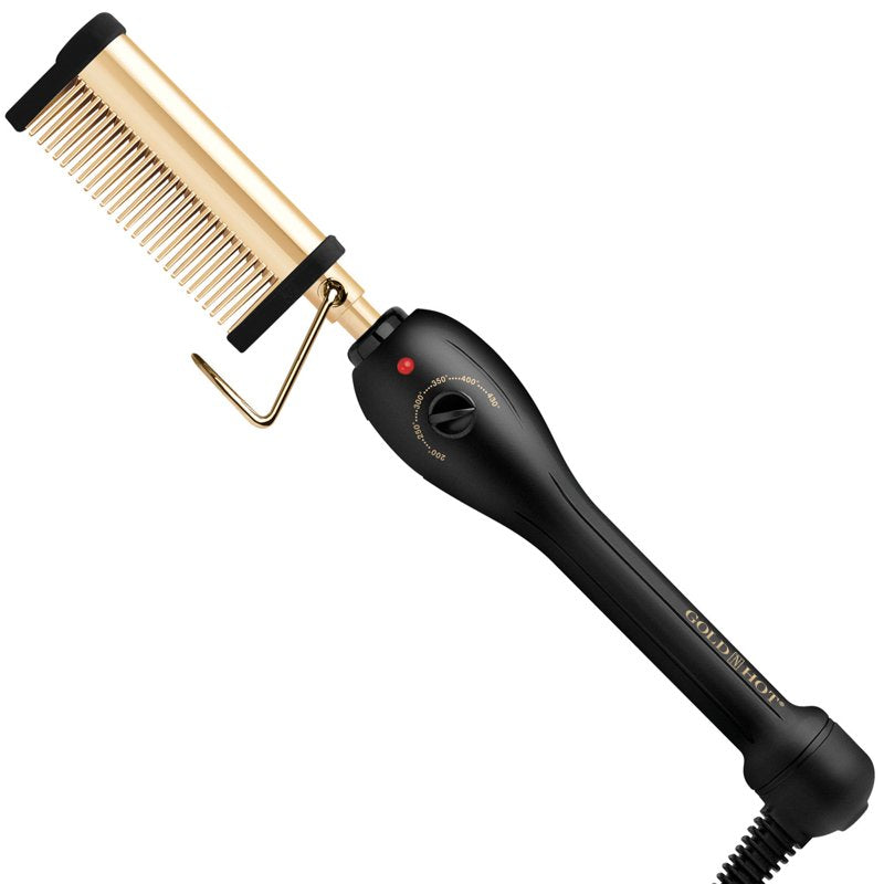 24K Gold Pressing Comb for Sleek Hair Styling