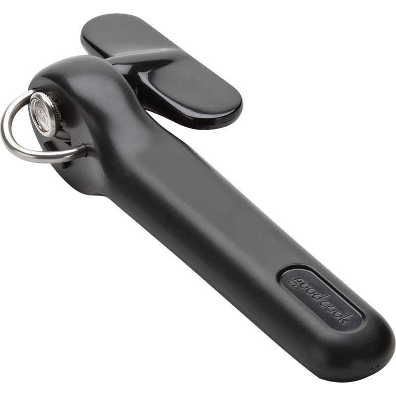 Manual Can Opener with Safe-Cut Stainless Steel Blade - Black