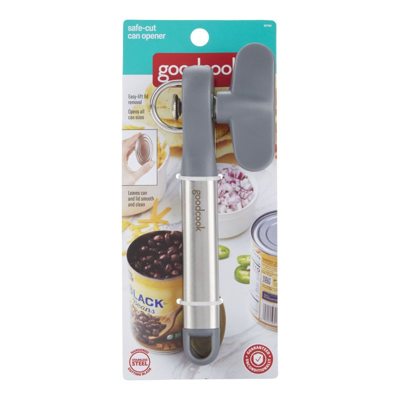 Safe-Cut Manual Can Opener - Stainless Steel Design