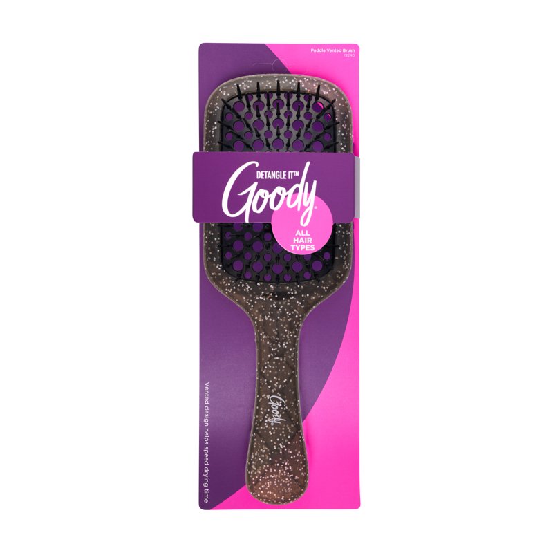 Vented Paddle Detangler Brush for All Hair Types - Black