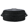 18" Covered Oval Roaster - Non-Stick 15lb Capacity