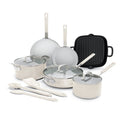 Ceramic Nonstick 12-Piece Cookware Set - Cream White