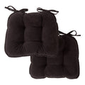 Indoor Reversible Corduroy Chair Pad Cushions - Charcoal (2-Pack)