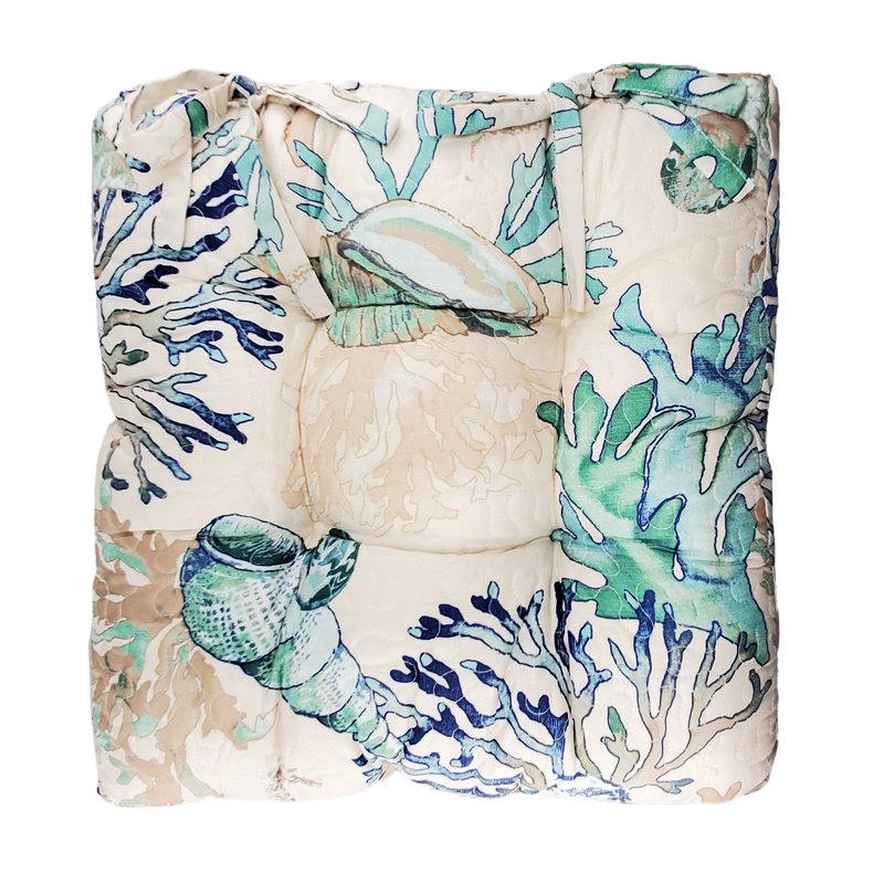 Triple-Layered Chair Pad - Seat Cushion - Atlantis - 18x18 Inches