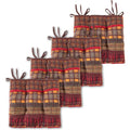 Triple-Layered Chair Pad Cushion Set of 4 - Gold Rush - 18x18 Inches