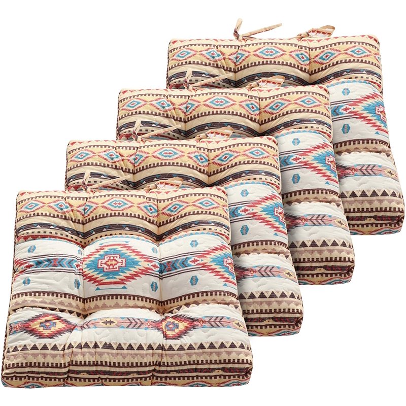 Triple-Layered Chair Pad - 18x18 Seat Cushion - Phoenix - Set of 4