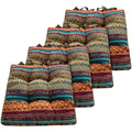Southwest Triple-Layered Chair Pad Set of 4 - 18x18 Inches