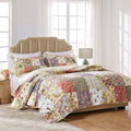 Full/Queen Reversible Cotton Quilt Set with Pillow Shams - Blooming Prairie