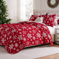 Twin Snowflakes Reversible Holiday Coverlet Set - Greenland Home Fashions
