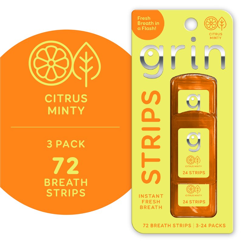 Citrus Mint Breath Strips - 72 Sugar-Free Dissolvable Strips