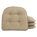 Non-Slip Rembrandt Tufted Chair Cushions - Set of 4, Tan