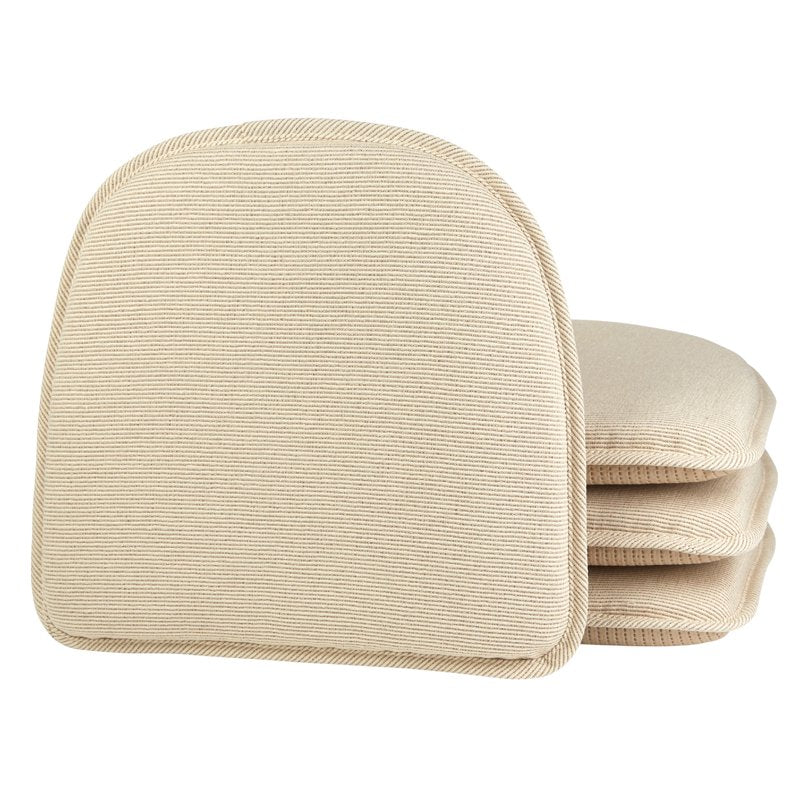 Non-Slip Chair Cushion Set of 4 - 15" x 16" - Beige