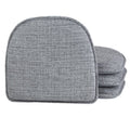 Non-Slip Chenille Chair Cushions - Set of 4, 15"x16" Gray