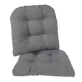 Non-Slip Polar Chenille Chair Cushions - Set of 2, Gray