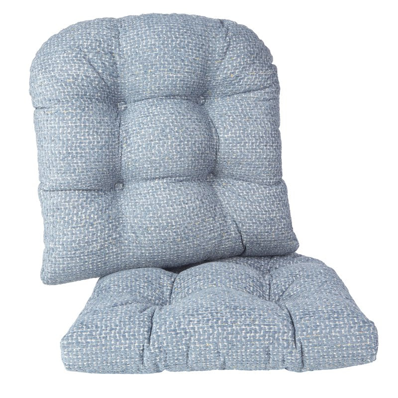 Tyson 17-Inch Non-Slip Dining Chair Cushion - Set of 2 - Delft Blue