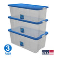 160 Quart Clear Plastic Storage Bin Set - Stackable Latching Containers