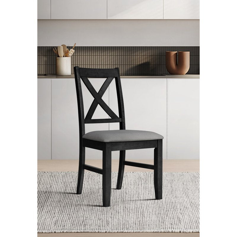 Oden Dining Chair Set of 4 - Black and Gray X-Back Design