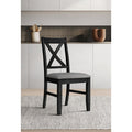 Oden Dining Chair Set of 4 - Black and Gray X-Back Design