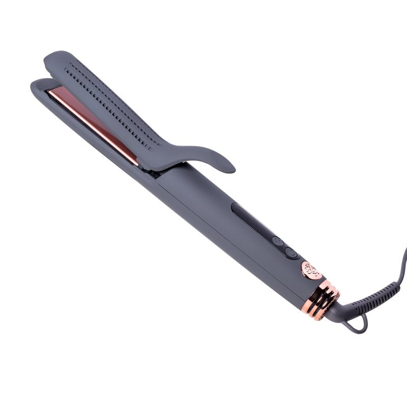Ceramic Tourmaline Flat Iron and Curling Iron Set with Heat Protectant