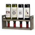 Wood Wine Rack for Countertop - Holds 4 Bottles, Gray